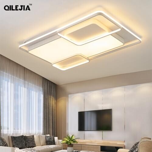 Modern New Chandelier Lights For Dining Room Kitchen Foyer White Round Square Rectangle Lamps Home Decoration Lighting Fixtures