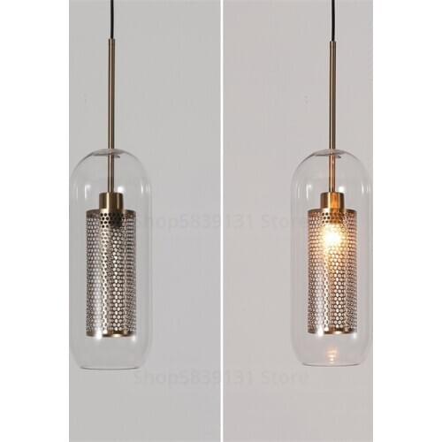 Modern Pendant Light Nordic Loft Lass Ball Kitchen Hanging Lamps Living Room Pendant Luminaire Dining Hanglamp E27 Light Fixture