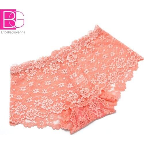 L'bellagiovanna girls Boyshorts Panties small sizes female Floral Underwear briefs Sexy Lace Calcinha lovely underpants 818