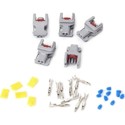 5 Sets 2 Pin Waterproof Connector For Delphi 10811963 Fuel Diesel Injector Fuel Rail Plug R06 Whosale&DropShip