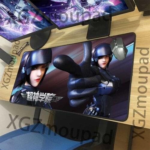 XGZ Large Gaming Mouse Pad Black Lock Edge Sexy Cute Girl Police Custom Office Computer Desk Mat Speed Natural Rubber Non-slip