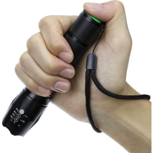 XML-T6 LED 5 Modes Adjustable Flashlight 3800LM Waterproof Tatical Flashlight Black LED Flashlight