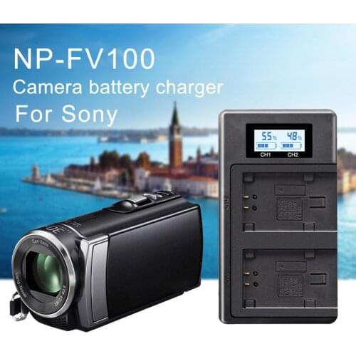 LCD Dual Digital NPFV100 Batetry Charger For Sony NP-FV100 NP FV100 FV50 FV70 FH100 FH70 FH50 FH60 FP50 FP90 For CX700E PJ50E