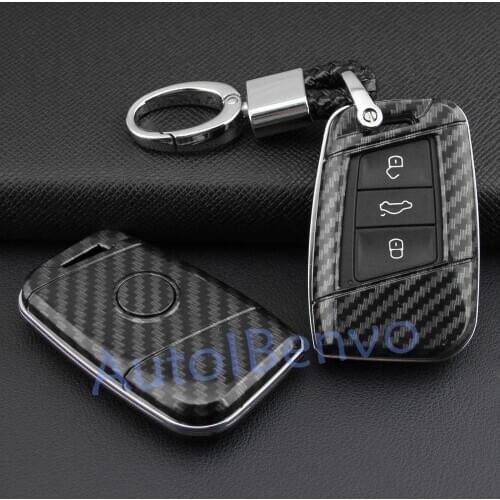 Carbon Fiber Car Key Protect Shell For Smart Volkswagen B8 Passat Arteon Atlas Teramont Jetta Keychain Cover Accessories