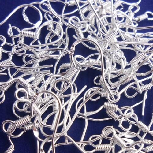 200/500/1000Pcs 925 Sterling Silver Findings Earring Hooks Clasp Base Accessories For Jewelry Making Wholesale Parts 1.7*1.5cm