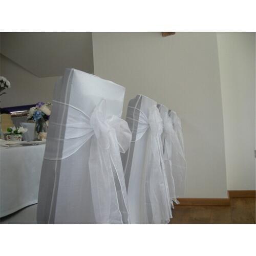 100pcs white Wedding Sashes Chair Bow Banquet Chair Sash for Weddings