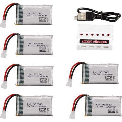 3.7V 1000mAh 952540 Lipo Battery for Syma X5 X5C X5SC X5SW TK M68 MJX X705C SG600 RC Drone Spare Part 3.7 battery+UBS Charger