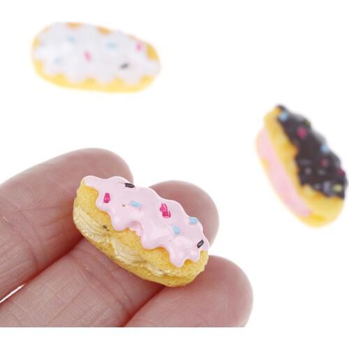 3pcs/set Dollhouse Miniature Food Scene Model DIY 3D Resin Bread Cake Model Simulation Mini Cake For Kids Kitchen Toys