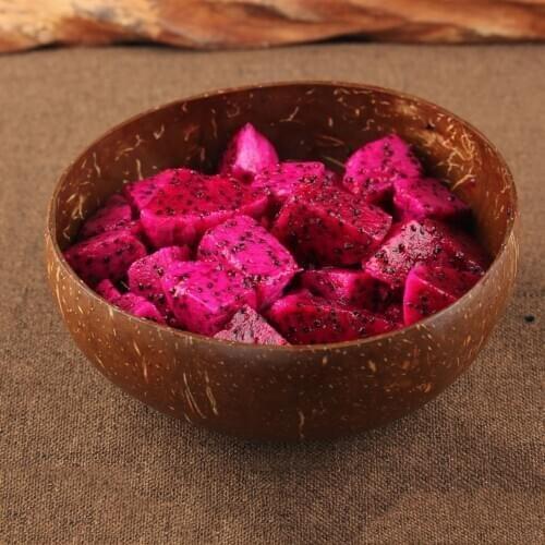 3 Pcs Natural Coconut Bowl Fruit Salad Noodle Rice Bowl Wooden Fruit Bowl Handicraft Decoration Creative Free Shipping