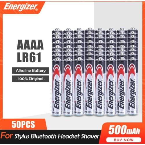 50PCS Energizer AAAA 1.5V Alkaline Batteries E96 LR61 For Laser Pen Stylus Bluetooth Earphone Touch Pen LR8D425 MN2500 MX2500
