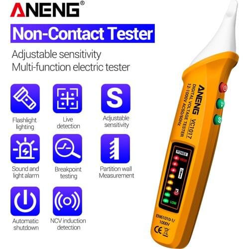 ANENG VC1017 AC Voltage Detector Circuit Tester Pen-type Voltage Tester NCV Electrical Pen Tester Line Detection Test Pen
