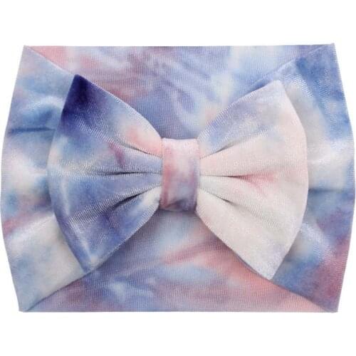 Velvet Headband 2020 Trendy Tie die 5" Hair Bow Wide Head Wrap Handicraft DIY Hair Accessories Headwear