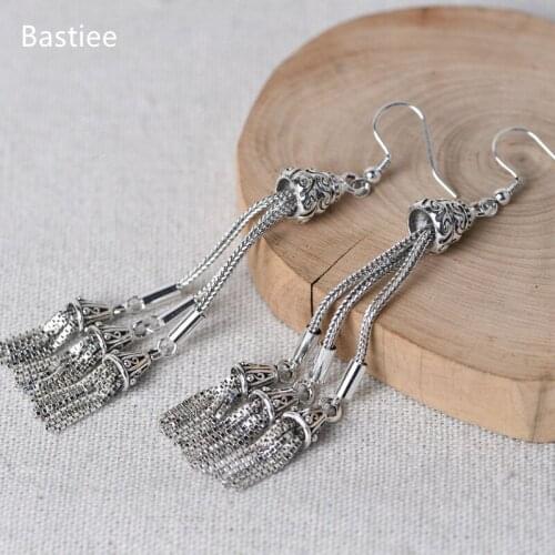 Bastiee Earrings For Women Vintage Silver 925 Jewelry Korean Earrings Red Agate Dangle Earrings Silver Earrings Geometric