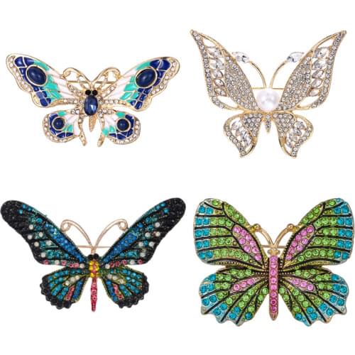 WEIMANJINGDIAN Brand High Quality Crystal Rhinestones Butterfly Brooch Pins Fashion Costume Jewelry for Women or Girls