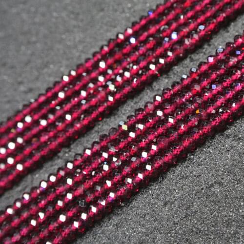 2x3/3x4mm Natural Red Garnet Stone Beads Rondelle Spacer Faceted DIY Loose Beads For Jewelry Making beads Accessories 38cm Gift