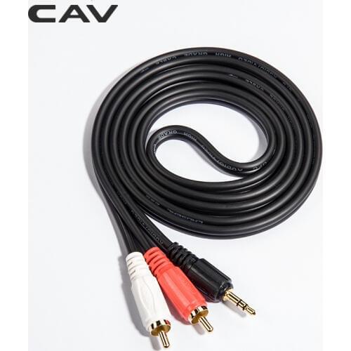 CAV 3.5mm Audio Cable Male To Male Jack To 2RCA AUX Audio Cables For Speaker Computer Multimedia DVD Player 1.5M Audio Lines