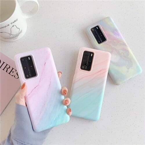 Gradient Marble Phone Case For Samsung A51 A71 S21 S20 S10 Plus A21S S20FE A50 A70 A41 Note 20 Ultra Matte Soft IMD Back Cover