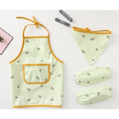 Toddlers Bibs Burp Cloths Water Uptake Bibs Baking Sleevelet Apron for Boys Girl Washable Children Cloth Bib
