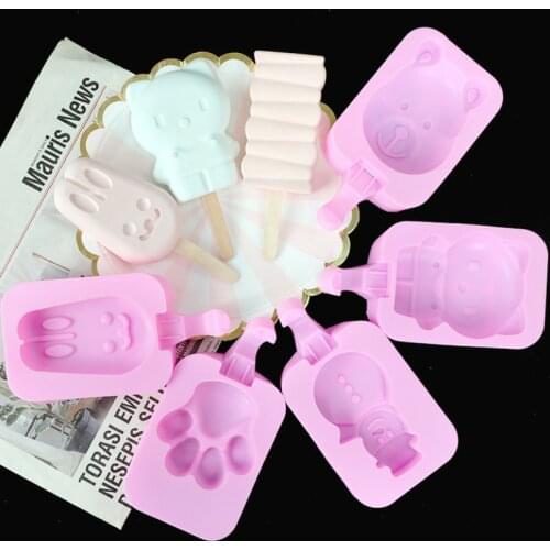 Diy Cute Ice Cream Silicone Mold Jewelry Fillings Pendant Charms Handmade Cake Baking Rabbit Cat Popsicle Decor Mould Craft