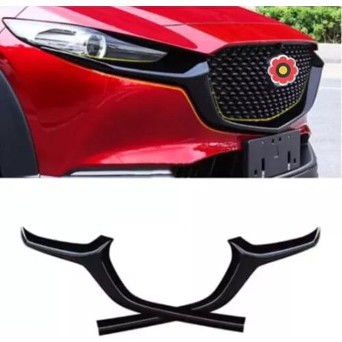 FOR Mazda CX-30 2019-2020 Car Grille Trim Strip FRONT Bumper Full Star RACING Grills Cover Trim Car Styling ACCESSORIES