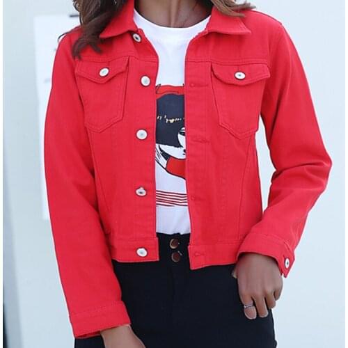 Jeans Jacket And Coats For Women 2021 Autumn Candy Color Casual Short Denim Jacket Chaqueta Mujer Casaco Jaqueta Feminina Nowssa