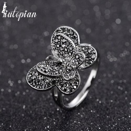 Iutopian Brand Vintage Retro Butterfly Ring Anels For Women Bohemia Amazing Rings Anti Allergy Top Quality #AA3171