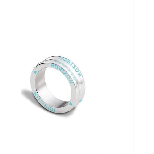 2021 New HORIZON Original Trend Titanium Steel Letter Ring Ring Smooth Index Finger Personality Hip Hop Jewelry