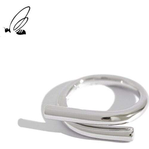 SSTEEL Sterling Silver 925 Korean Minimalist Smooth Ring Gifts For Women Minimalist Designer Wedding Adjustable Rings Jewelry