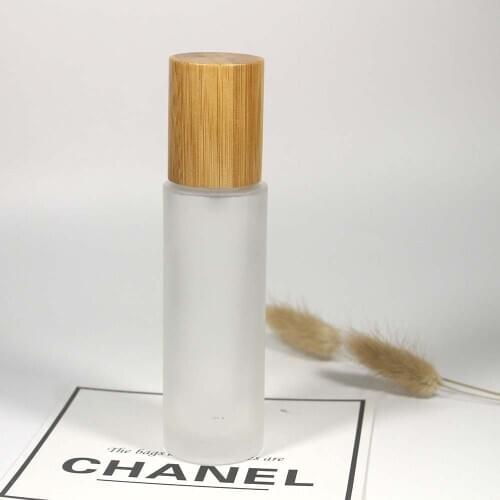 Frosted Clear pumps tops bamboo lotion bottle 80ml Frost Glass Mist Spray Bottle