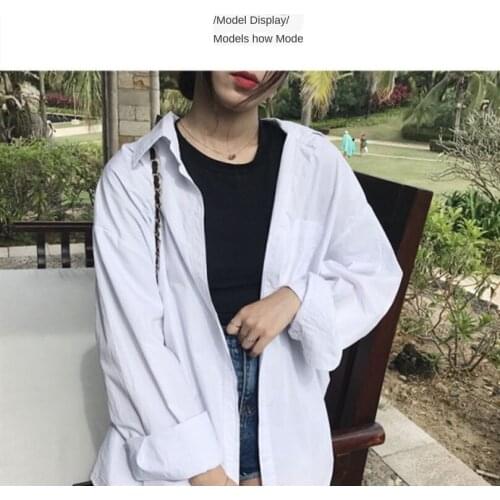 Fashion Spring One Pocket Women White Shirt Female Blouse Tops Long Sleeve Casual Turn-down Collar OL Style Women Loose Blouses