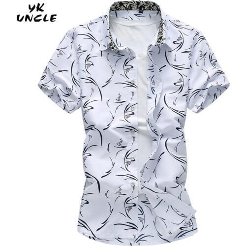 YK UNCLE Brand 2017 Summer New Fashion Clothing Men Shirt Short Sleeve Casual Striped Trend Summer Shirts For Men M-5LX/6XL/7XL