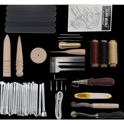 59 pcs set Leather Crafting Tools Handmade Sewing Set