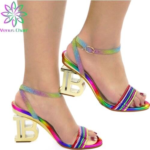 Latest African Shoes Without Bag Set Comfortable Women Shoes for Parties Female High Heels Women Wedding Shoes with Rhinestone