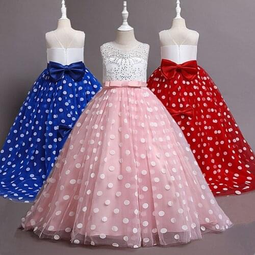 Summer Wedding teens Sequin Lace princess dress for girls elegant birthday party opening ceremony girl dress for First communion