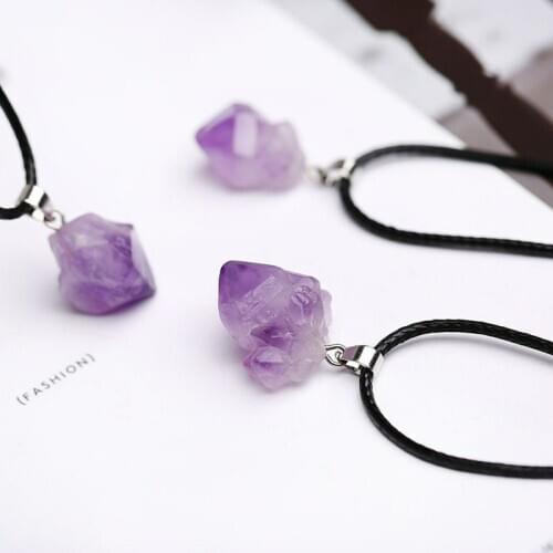 Genuine Natural Purple Lavender Amethyst Pendant 20x15mm Raw material For Women Men Amethyst Necklace Jewelry AAAAA