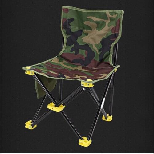 Portable Camo Fabric Fishing Chair Thicken Canvas Seat Folding Stool Household Outdoor Reinforce Metallic Framework Chair Large