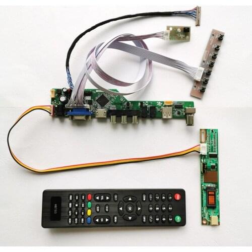 For LTN133AT07/LTN133AT08 1CCFL 13.3" notebook PC 1280*800 VGA USB Remote 20-Pin LVDS LCD display controller card DIY kit