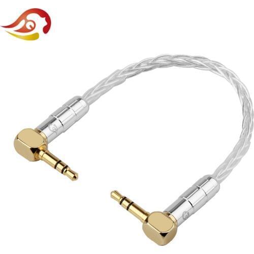 QYFANG AUX Cable Jack 3.5mm Audio Cable Flexible Speaker Line Headphone Car Male to Male Braided Wire Aux Cord Gold Plated Plug