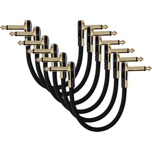 3PCS/ 6PCS Guitar Patch Cables Right Angle 15/30CM 1/4 Instrument Cables for Guitar Effect Pedals