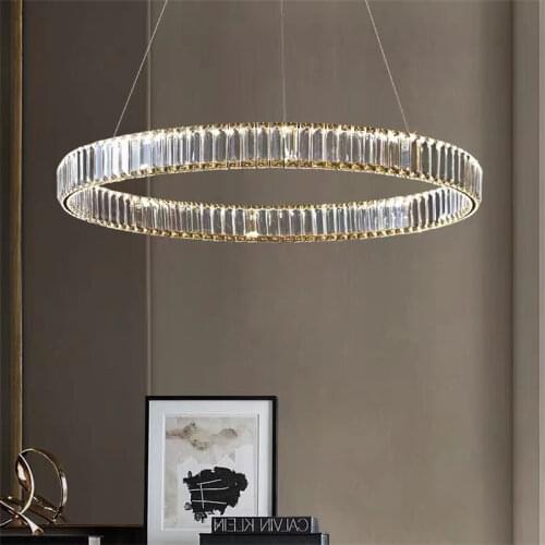 Modern Luxury Crystal Led Chandelier Villa Staircase Led Dimming Steel Chandelier Hallway Led Chandelier Hanging Lamparas Lamps