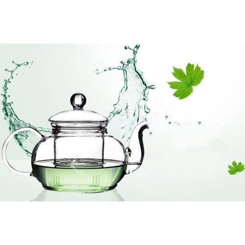1PC Heat-resistant Glass Teapot Flower kettle Puer Herbal Pot Microwavable Stovetop Safe Tea Pot Onsale Teaware JN 1010