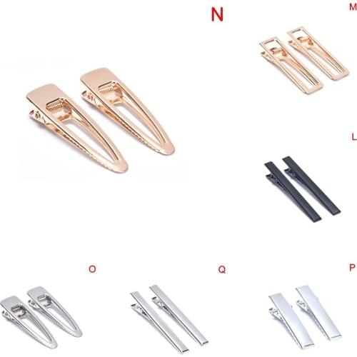 2pcs DIY Black Flat Hair Clips BB Clip Girl Hair Clip Simple Creative Hair Barrette French Barrette Duckbill Clip Handmade Tool