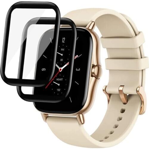 2pc 3D Curved Full Coverage Screen Protector for Amazfit GTS2 2020 HD TPU Flexible Protective Film [Not Tempered Glass]