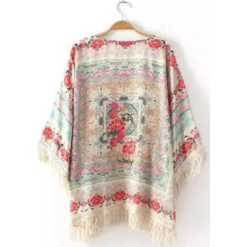 Womens Beach Swimwear Bikini Cover Up Tassel Bat Sleeve Casual L Summer Ladies Lace Floral Cardigan Beachwear Cover Up Mujer
