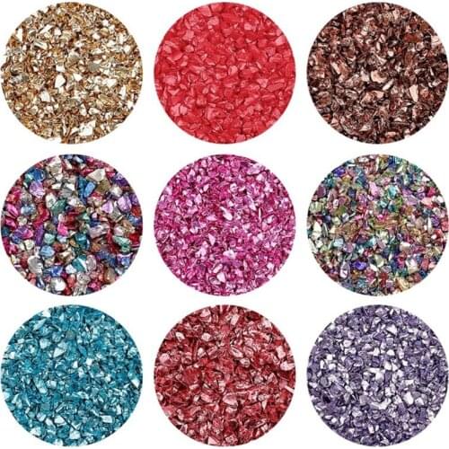 1 Bag Glass Crushed Stone Chunky Glitter Irregular Glass Chips Epoxy Resin Mold Filler Nail Art Decoration