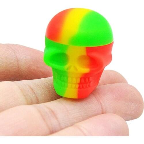 10Pcs 3ml Storage Oil Box Nonstick Wax Container Silicone Skull Shape Jar Portable Shisha Chicha Tool Smoking Smoke Accessories