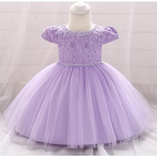2021 Baby Girl Dress 1 Year Birthday Dress For Girl Clothes Child Christening Princess Tutu Dresses Pearls Clothing Ceremony