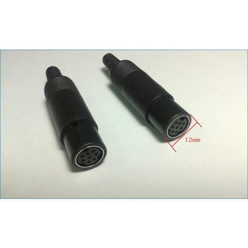 50PCS Mini DIN 8Pin Female Inline Cable Socket