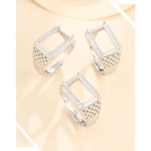 9*15mm 925 STERLING SILVER Semi Mount Bases Blanks base blank Pad rings ring Setting set jewelry gift A5489