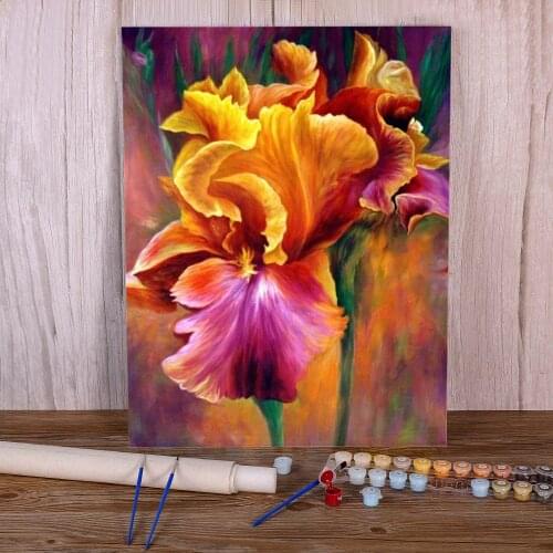 Flowers DIY Painting By Numbers Set Oil Paints 50*70 Canvas Painting Home Decor Crafts For Handiwork